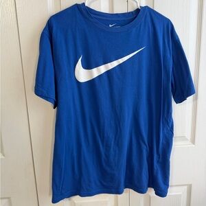 Nike Men's Royal Blue Swoosh Cotton T-Shirt